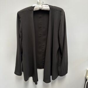 Babette SF Open Front Drapey Blazer Espresso Brown‎ Wearable Art Small